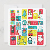 降誕カレンダーのクリスマス漫画 シーズンカード (正面)