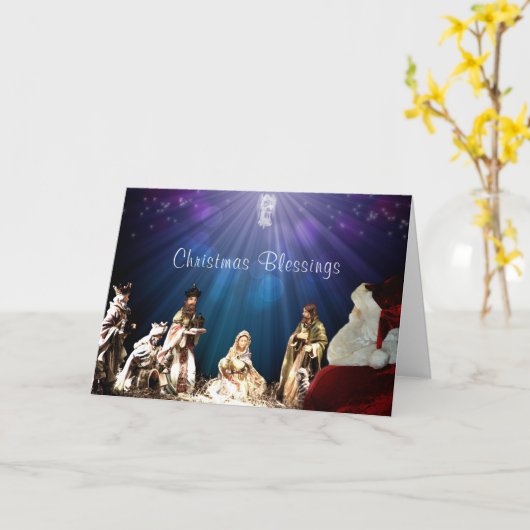 降誕祭でのサンタ カード (黄色い花)