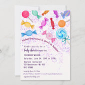 降雨棒つきキャンデースイーツキャンディランドベビーシャワー 招待状 (正面)