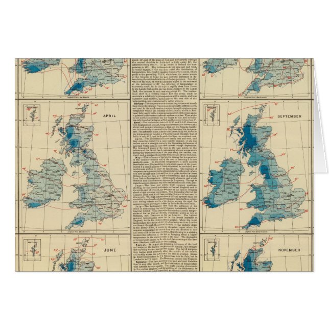 降雨量、温度、イギリス諸島 (正面横)