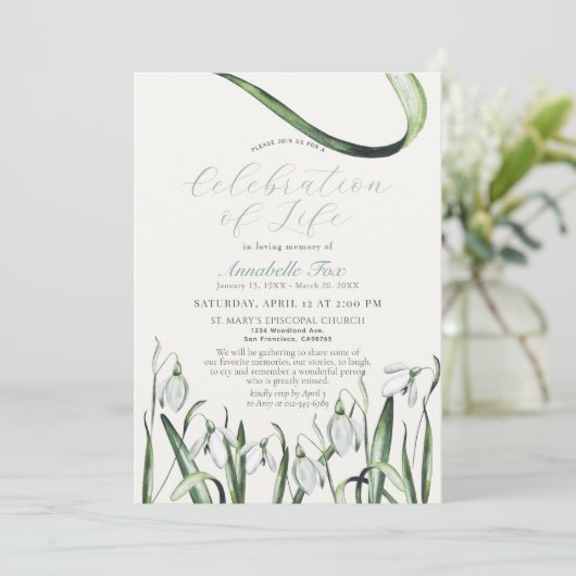 降雪お祝い生活葬祭記念 招待状 (スタンド正面)