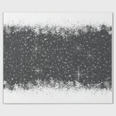 降雪と雪の縁どクリスマスID728 ラッピングペーパー (フラット)