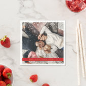 降雪のパーソナライズされた写真名 スタンダードカクテルナプキン (インサイチュ)