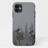 降雪のブリザードの雪の雪片によって凍っていられている氷サンタ Case-Mate iPhoneケース (裏面)