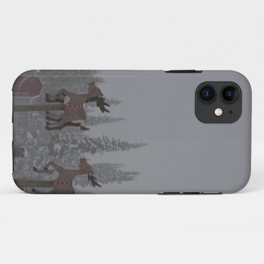 降雪のブリザードの雪の雪片によって凍っていられている氷サンタ Case-Mate iPhoneケース (裏面(横))