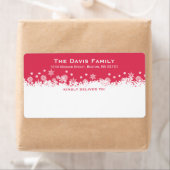 降雪の赤い白い配送先住所 ラベル (インサイチュ)