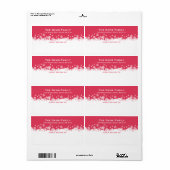 降雪の赤い白い配送先住所 ラベル (フルシート)