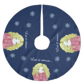 降雪ガールクリスマスツリースカート ブラッシュドポリエステルツリースカート (正面)