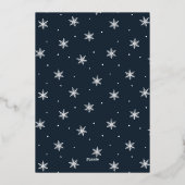 降雪スクリプトのクリスマスフォト 箔シーズンカード (裏面)