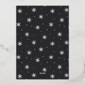 降雪スクリプトのクリスマスフォト 箔シーズンカード (裏面)