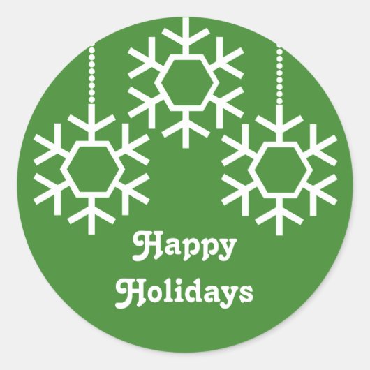 降雪ステッカー、明るい緑 ラウンドシール (正面)