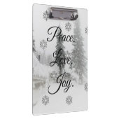 降雪スノーフレークスクリスマス白黒スケッチ クリップボード (右)