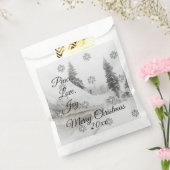 降雪スノーフレークスクリスマス白黒スケッチ フェイバーバッグ (封をした状態)