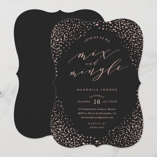 降雪ホリデーパーティー招待状 招待状 (正面/裏面)