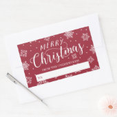 降雪メリークリスマスギフトパーソナライズされたラベル 長方形シール (封筒)