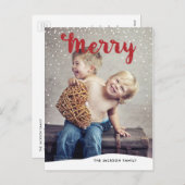降雪メリー収集写真はがき赤 シーズンポストカード (正面/裏面)