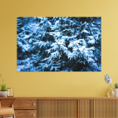 降雪冬クリスマスツリー キャンバスプリント (インサイチュ (リビング))
