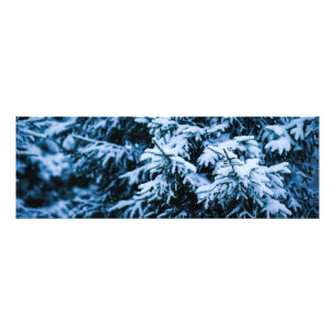 降雪冬クリスマスツリー フォトプリント           
