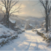 降雪後の静寂 - 冬の風景 スクエア シール (正面)