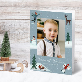 降雪2枚お洒落写真 シーズンカード