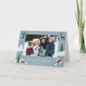 降雪2枚お洒落写真 シーズンカード (正面)