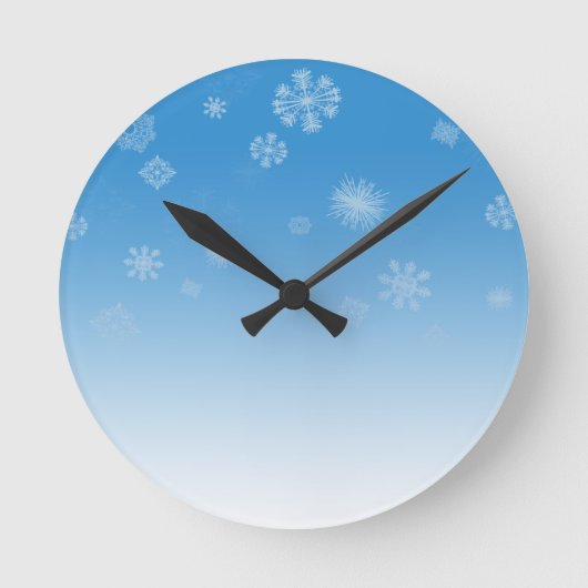 降雪 ラウンド壁時計 (正面)