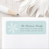 降雪 |休日の差出人住所ラベル |青 ラベル (インサイチュ)