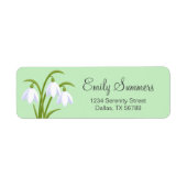 降雪 – 緑の春の花 ラベル (正面)