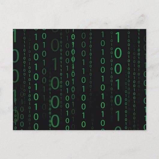 降順バイナリコード ポストカード (正面)