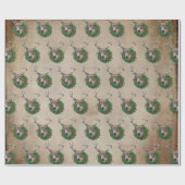 降鹿インクリスマスリース ラッピングペーパー (フラット)