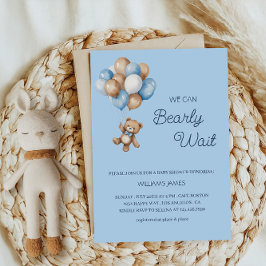 限りなく待ち遠しい - 青茶色のクマのぬいぐるみ 招待状