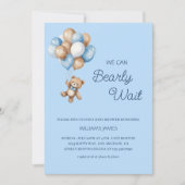 限りなく待ち遠しい - 青茶色のクマのぬいぐるみ 招待状 (正面)