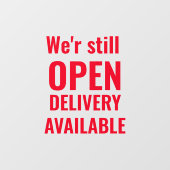 限りなく赤い「営業中」ステッカー ウィンドウサイン (シート)