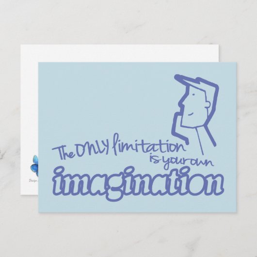 限定イマジネーション青引用文葉書 ポストカード (正面/裏面)