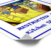 限定エリア…キッチンスタッフのみサイン ポスター (角)