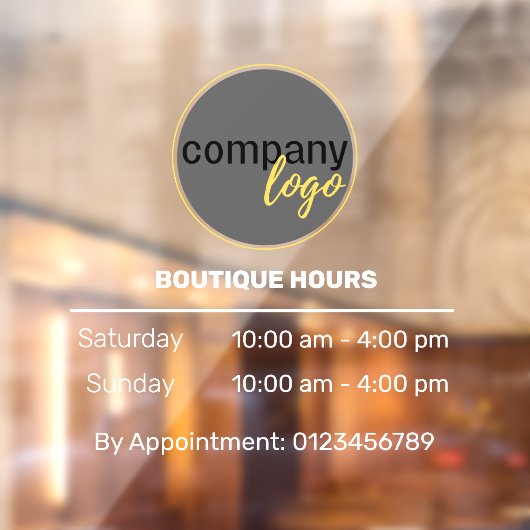 限定小企業営業時間予約ホワイト専用 ウィンドウサイン (シート2)