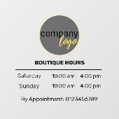 限定小企業営業時間予約 黒 ウィンドウサイン (シート)