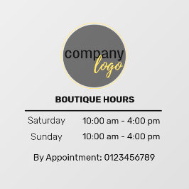 限定小企業営業時間予約 黒 ウィンドウサイン