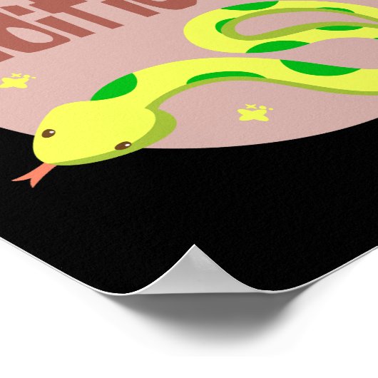 限定版かわいいヘビ黄色と緑 ポスター (角)