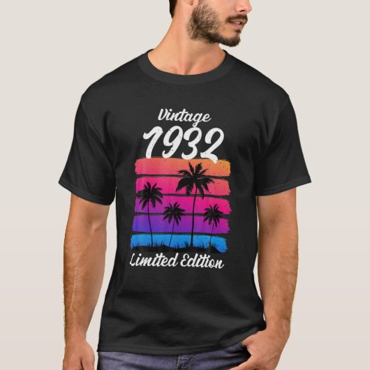 限定版ティーズ1932ヴィンテージレトロ90th誕生 tシャツ (正面)