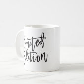 限定版ブラックスクリプトミニマルのおもしろい引用文 コーヒーマグカップ (正面左)