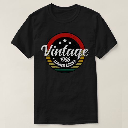 限定版ヴィンテージ1986年の誕生日37th誕生日 tシャツ (デザイン正面)