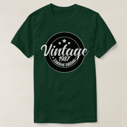限定版ヴィンテージ1987誕生日36th Birthda Tシャツ (デザイン正面)