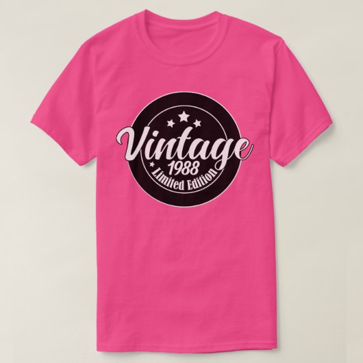 限定版ヴィンテージ1988誕生日35th Birthda Tシャツ (デザイン正面)
