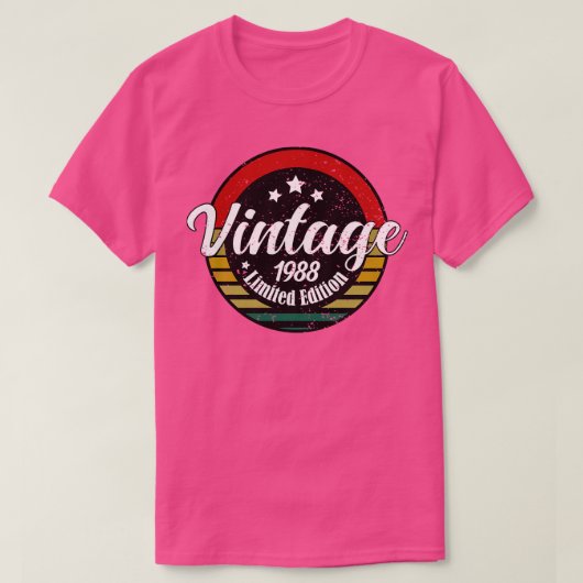 限定版ヴィンテージ1988誕生日35th Birthda Tシャツ (デザイン正面)
