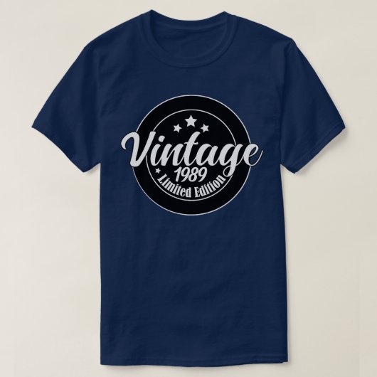 限定版ヴィンテージ1989誕生日34th Birthda Tシャツ (デザイン正面)