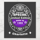 限定版年生まれパーソナライズされた誕生日 ワインラベル (シングルラベル)