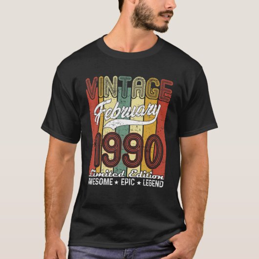 限定版1990年2月31st誕生日ギフトV Tシャツ (正面)