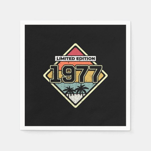 限定版45th誕生日ギフトヴィンテージ1977 スタンダードカクテルナプキン (正面)