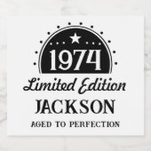 限定版50誕生日 スパークリングワインラベル (シングルラベル)